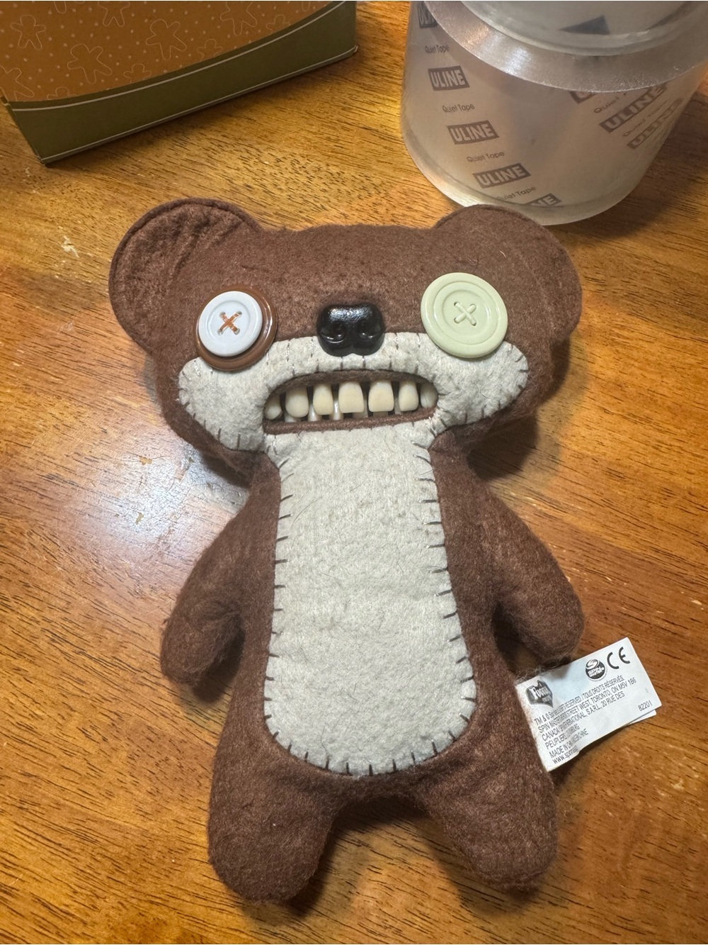 Fuggler Brown Teddy Bear Nightmare Plush Spin Master 9" Funny Ugly Monster